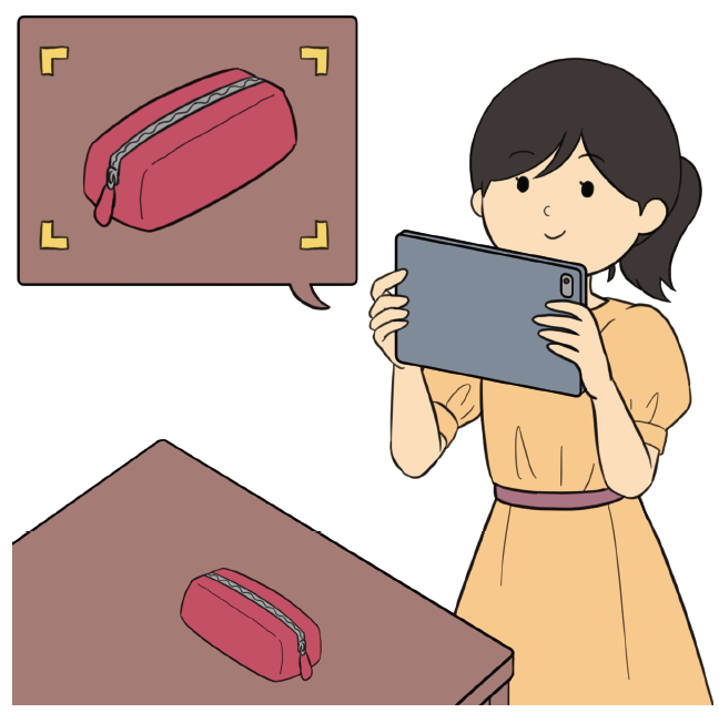 身近なモノ（筆箱など）を物撮りする