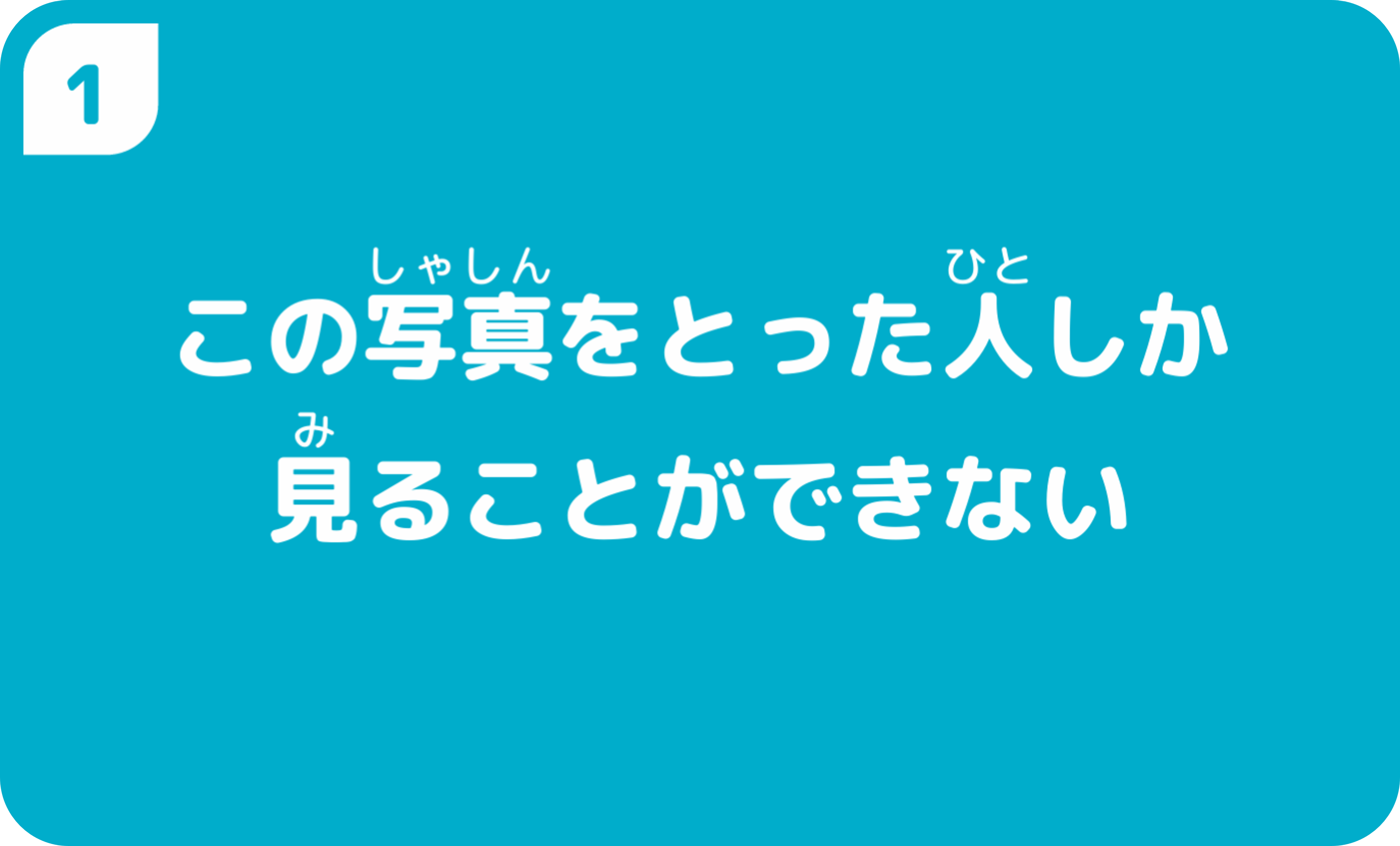この写真をとった人しか見ることができない