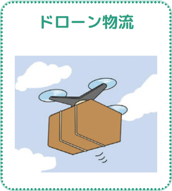 ドローン物流のイラスト