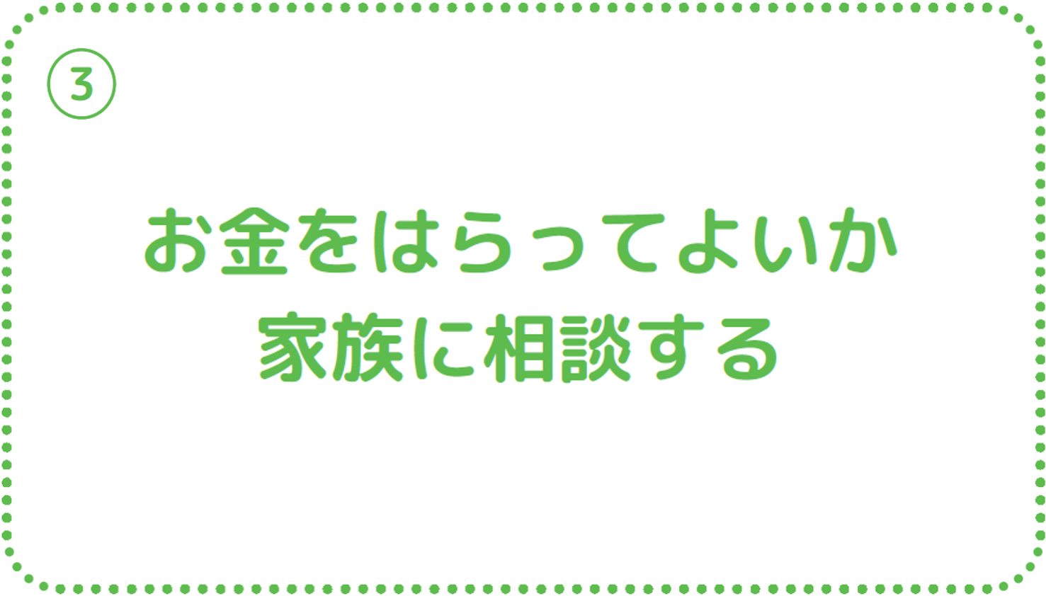 ③お金をはらってよいか家族に相談する