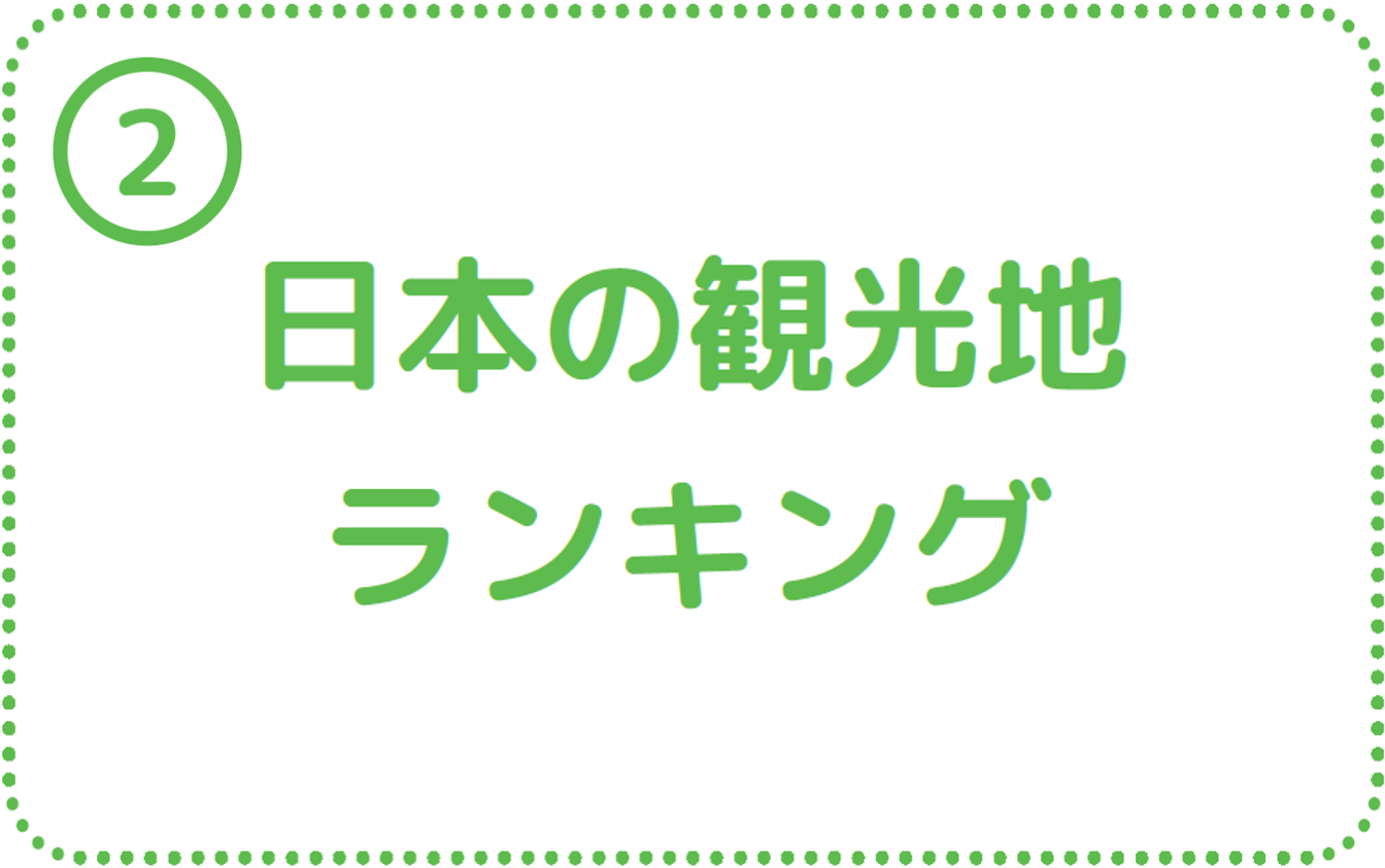 ②日本の観光地ランキング