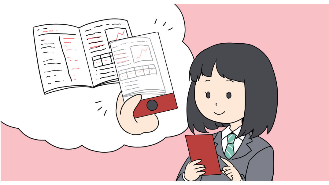自分で書いたノートを写真に撮って復習するようす
