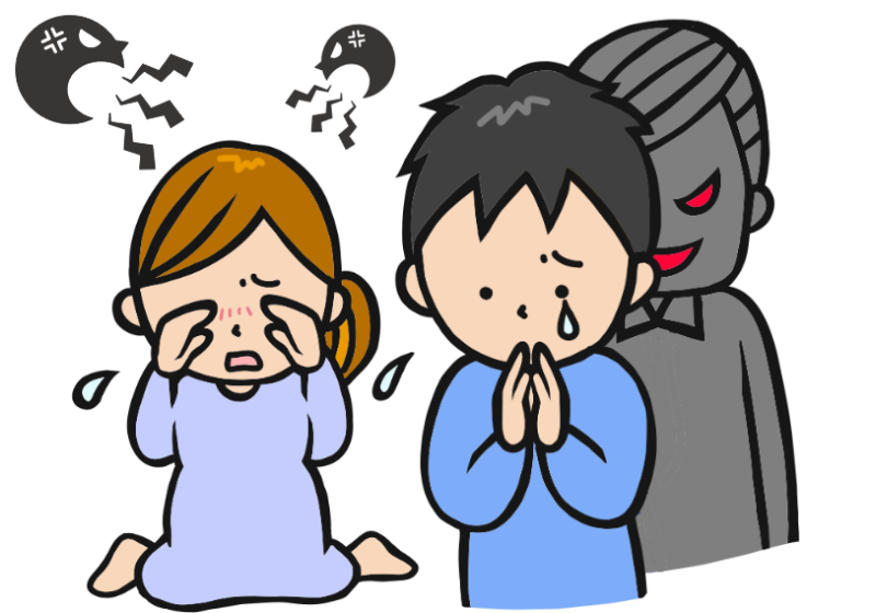 わるぐちやあくにんにきずつけられる子