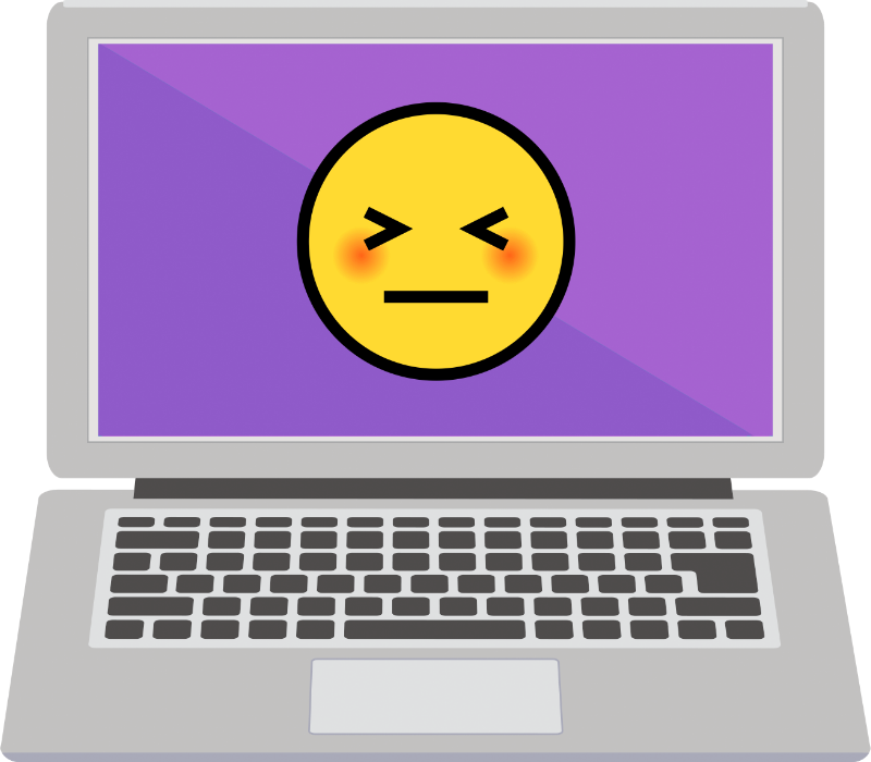 危険なパスワードを表すパソコン