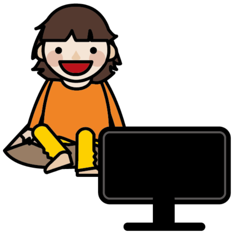 テレビを視聴している子