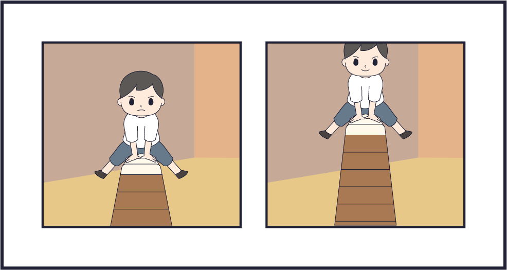 跳び箱を跳んでいる画像