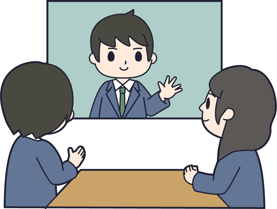 生徒総会をオンラインでしている様子の写真