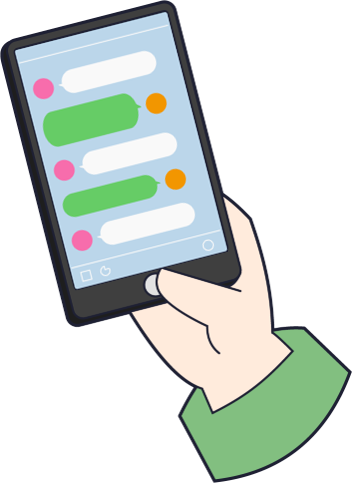 色々な世代の人がスマホを持って集まっている画像