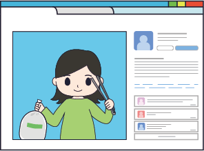 SNSの画面が表示されているパソコンの画像